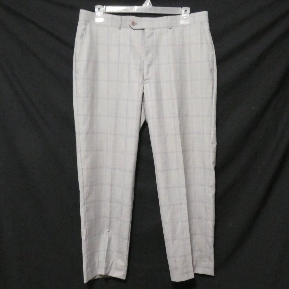EFFETTI | size 38 S Short | Grey Checkered Dress Pants - Trousers